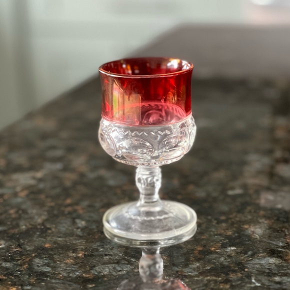 VINTAGE Kings Crown Ruby Flashed Cordial Glass by Tiffin Franciscan (1943-1962) - Picture 4 of 8
